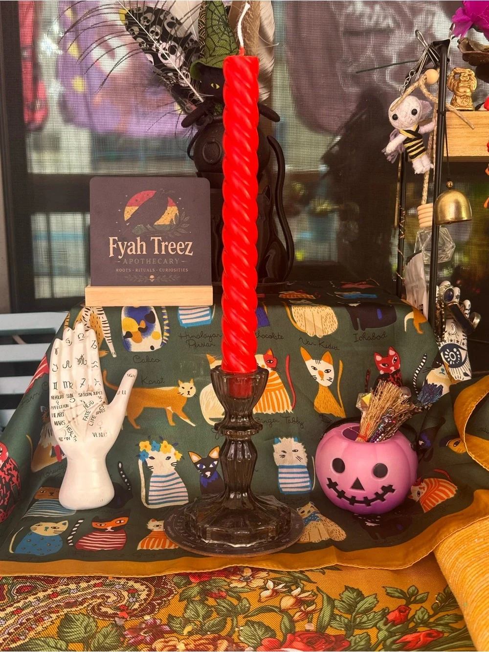 Red Spiral Taper Candle
